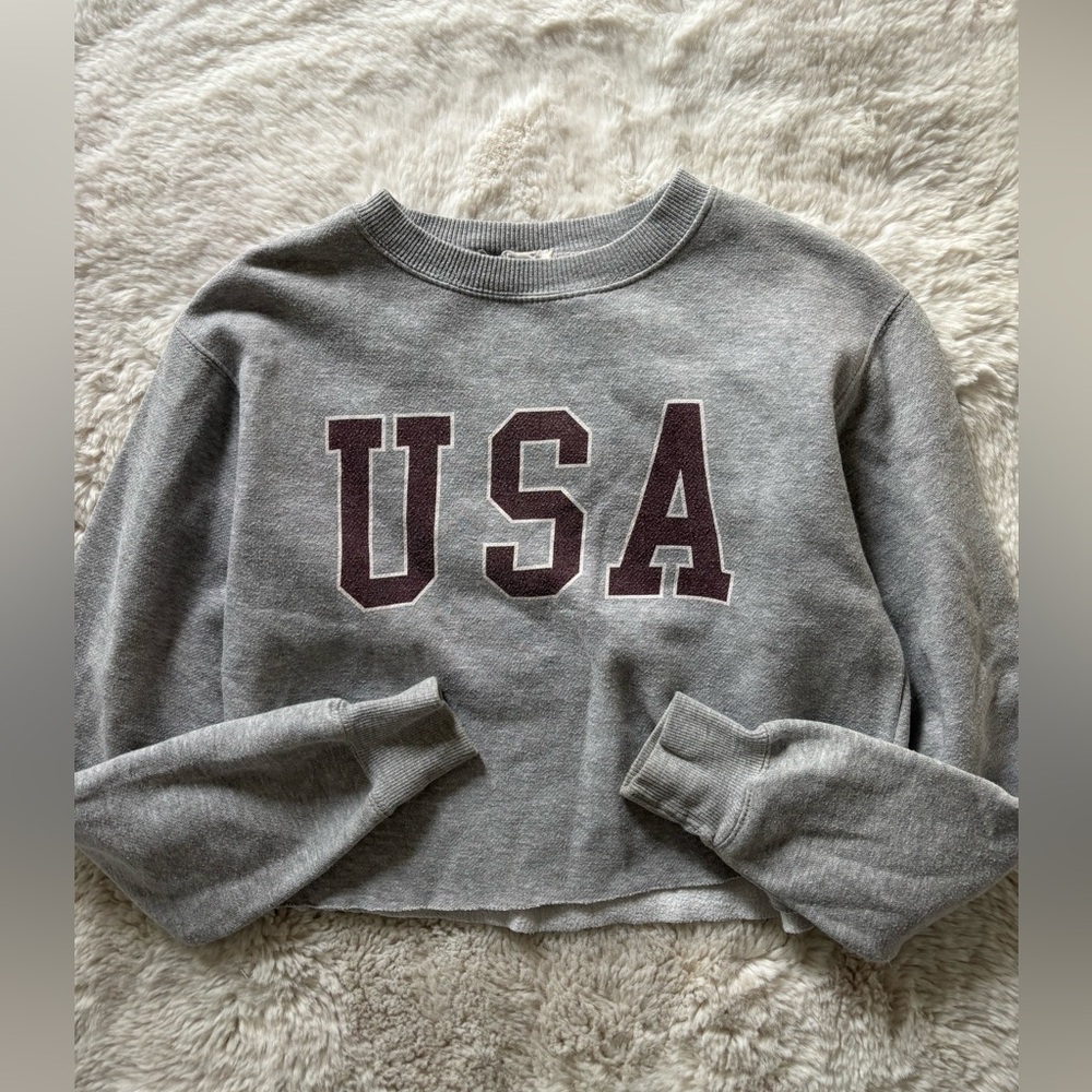 Brandy Melville Gray USA Sweatshirt